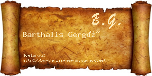 Barthalis Gergő névjegykártya